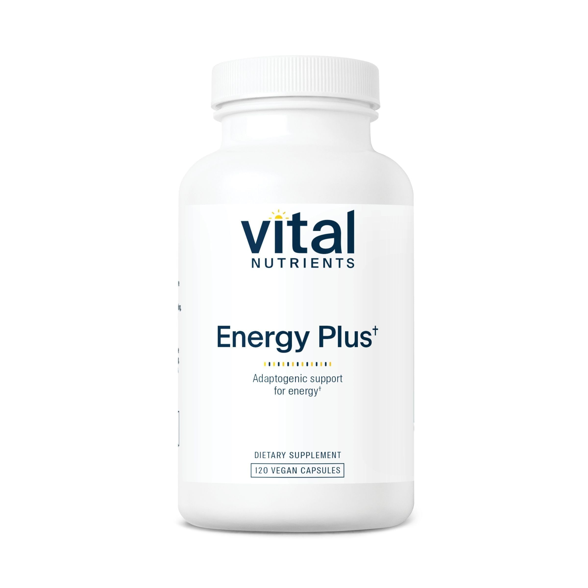 Vital Nutrients Energy Plus - Nonstimulatory Herbal Energy Support - Promotes Mental & Physical Stamina - Adaptogenic Support for Stress - Gluten, Dairy, Soy Free - Non-GMO - 120 Capsules