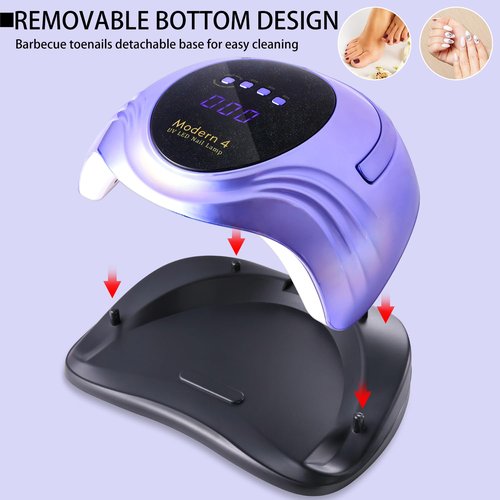 Limegirl UV Nail Lamp - Pearlescent Version, Professional Nail Dryer with 4 Timer, Powerful Dual UV & LED Lamp Beads and Auto Sensor, Fast Curing Gel Lamp, Salon Home Manicure Kit (Pearl Violet)