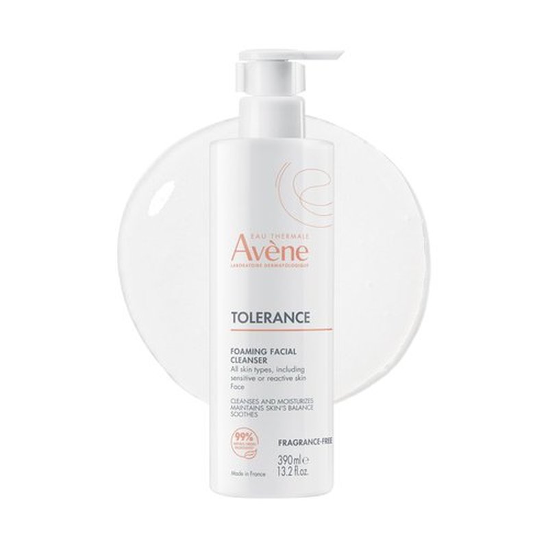 Avène Tolerance Daily Foaming Facial Cleanser, For All Skin Types Including Sensitive, Reactive Skin, Glycerin & Niacinamide Daily Use Face Wash, Fragrance-Free, Dermatologist Tested, Non-Comedogenic