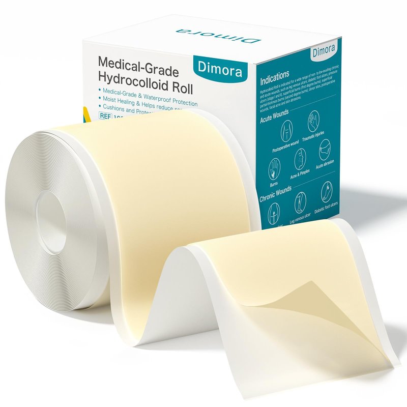 Dimora Medical Grade Hydrocolloid Bandage Roll (2in*16ft), Highly Absorbent Hydrocolloid Dressings for Wound Care, Burn, Blister, Pimple Patches for Acne Care, Waterproof & Cut to Size