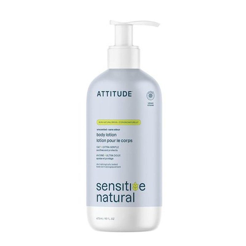 ATTITUDE Body Lotion - Extra Gentle, Unscented Formula for Sensitive Skin | EWG Verified, 16 Fl Oz
