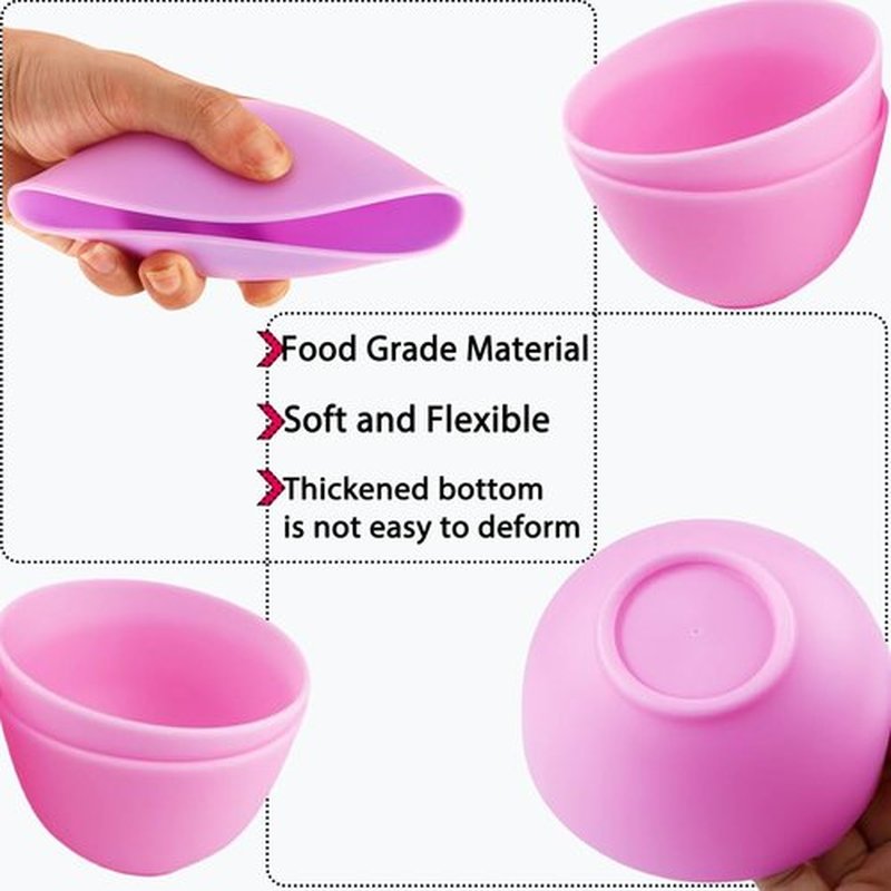 PLINNILUY 10 Pack Silicone Face Mask Mixing Bowls - Microwave & Freezer Safe, Non-Stick Esthetician Bowls for DIY Skincare, Clay Masks, Hair Color, 3.3-inch Esthetician Supplies (Purple-10Pcs)