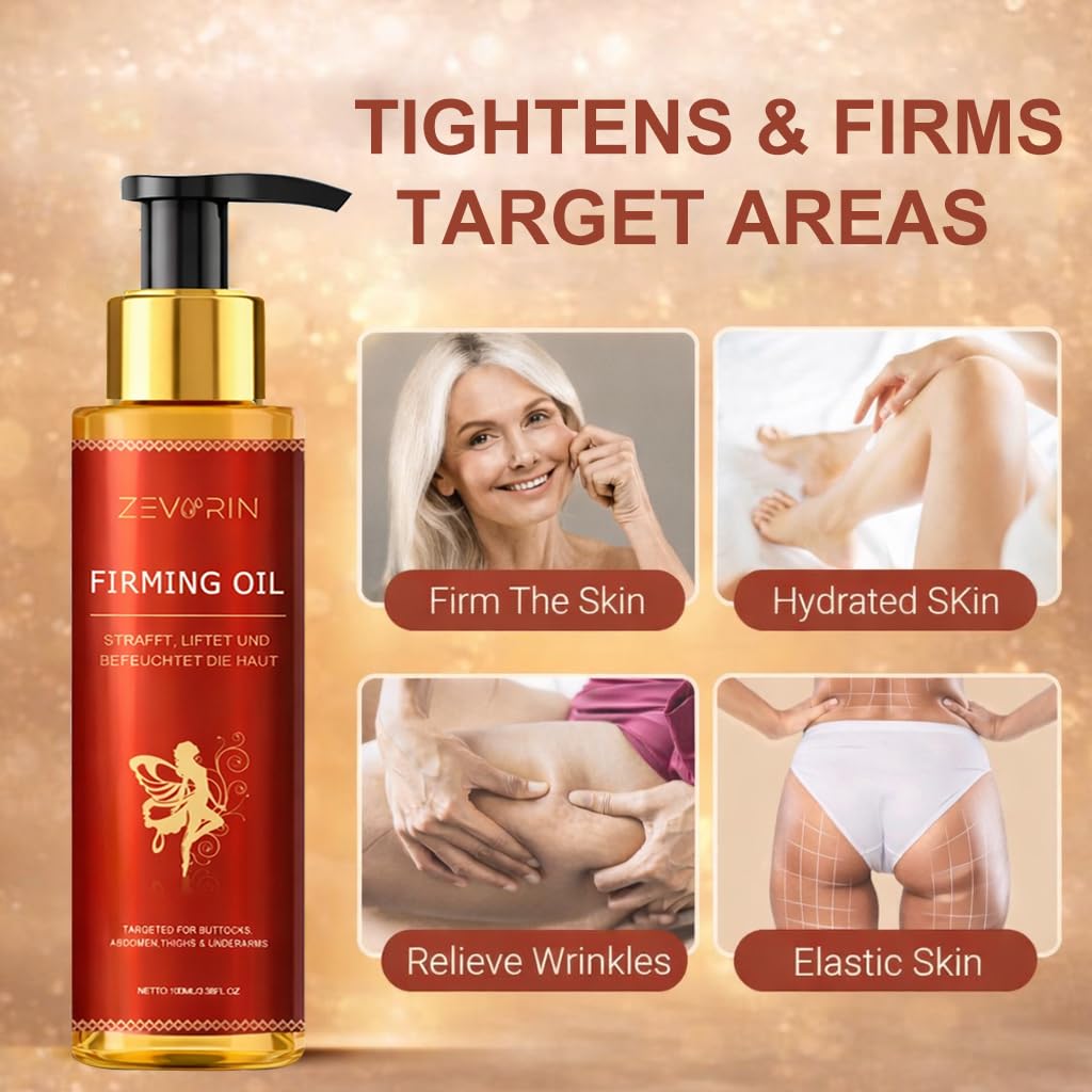 Zevorin Body Firming Oil - Skin Tightening & Hydrating, for Arms, Legs, Stomach, Deep Moisturizing Body Oil (2 Pack)