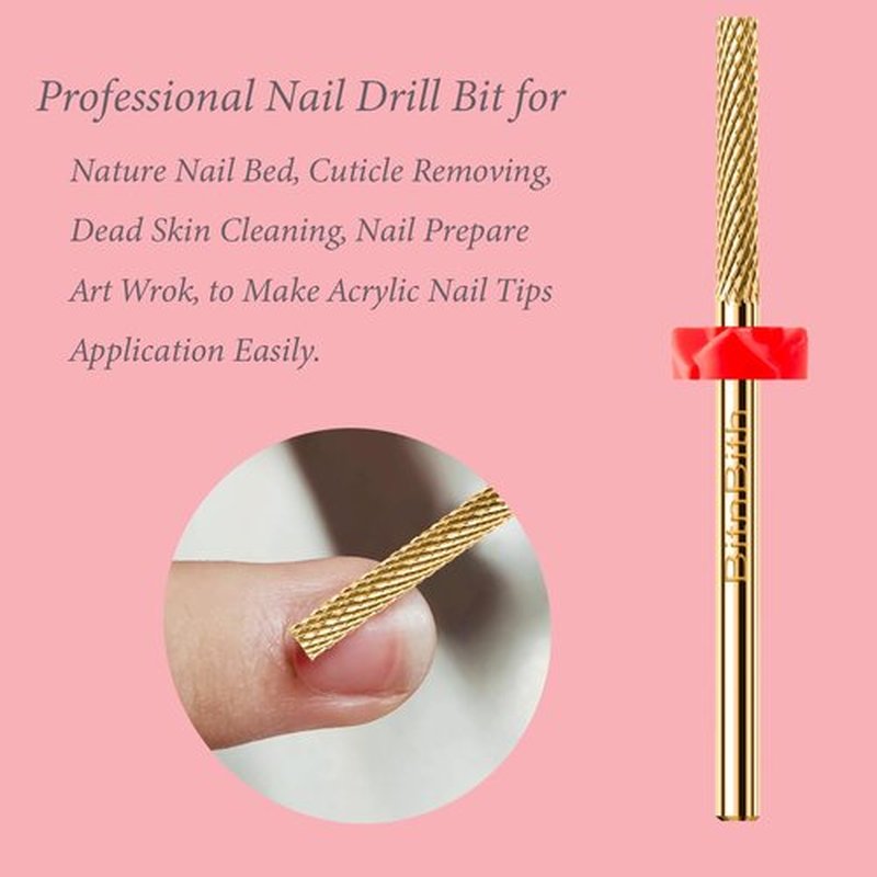 BITNBITH Nail Drill Bit 3/32", Cuticle Remover Drill Bit Professional Carbide Nail Buffer Drill Bit for Nail Prep Nail Bed File Dead Skin Cleaning,Manicure Drill Bit Nail Supplies Home Salon,Fine