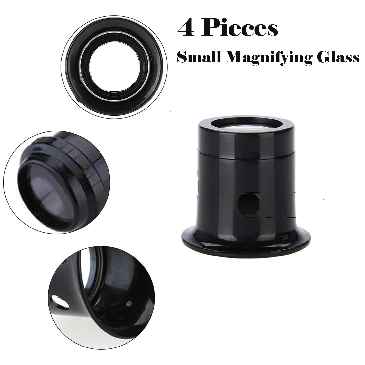 5PCS Portable Monocular Magnifier Small Magnifying Glass (10X 8X 5X 4X 3X)