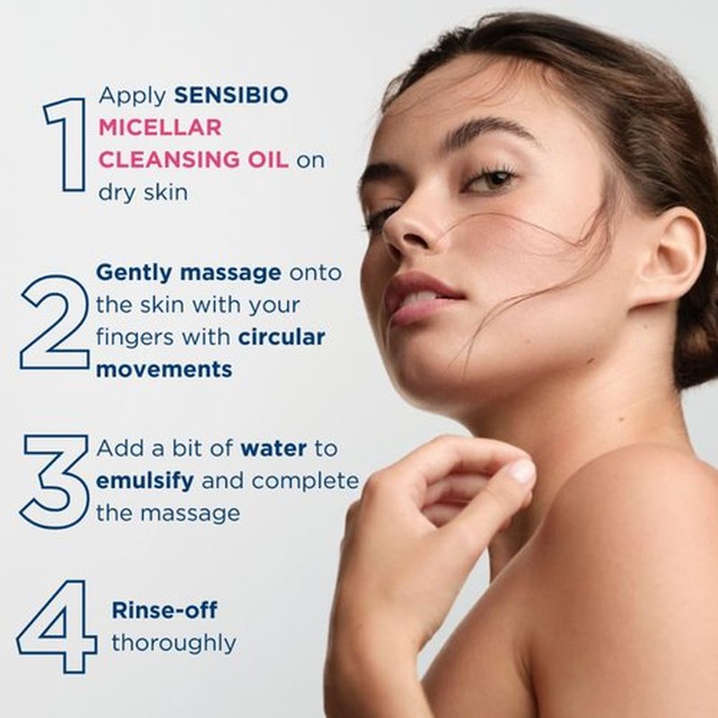 Bioderma Sensibio Micellar Cleansing Oil, 1st Ecobiological Micellar Formula Gentle Face Cleanser That Deeply Cleanses, Removes makeup, Soothes & Nourishes Skin with Oil-to-Milk Texture,Fragrance-Free