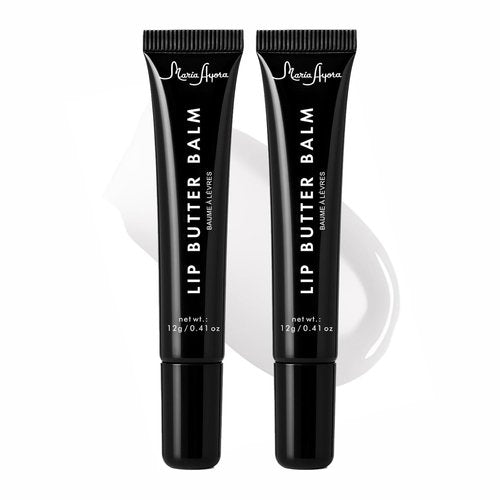 Skiennix Deep Hydrating Lip Butter Balm - Glossy Vegan Treatment with Shea Butter & Vitamin E | 2-Pack (Clear-Unscented)