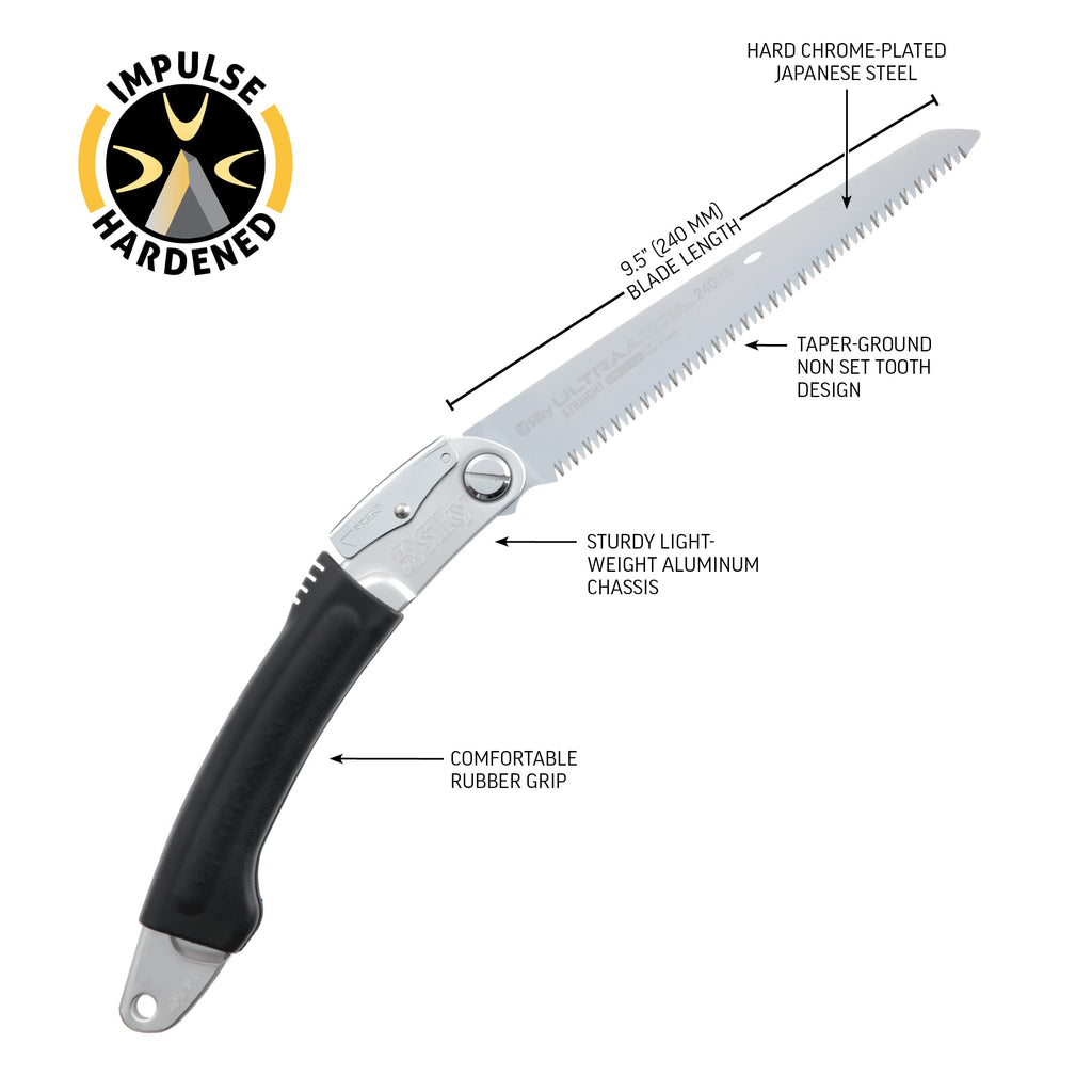 Silky Ultra Accel Professional 240mm Blade Folding Saw LG Teeth (444-24)