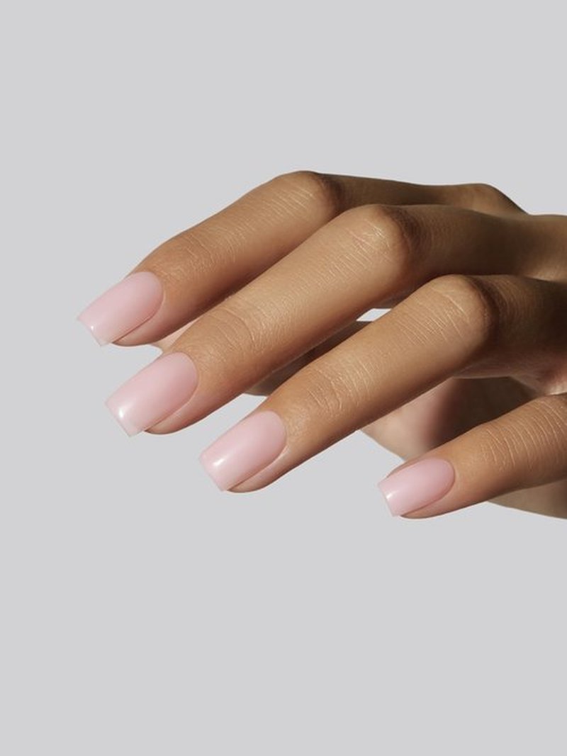 Celebritips Press On Nails - Salon U-ltimate™ | Clean Pink, Short Coffin Nails, Reusable | 16 sizes - 32 Nails Kit with Glue and Sticky Tabs