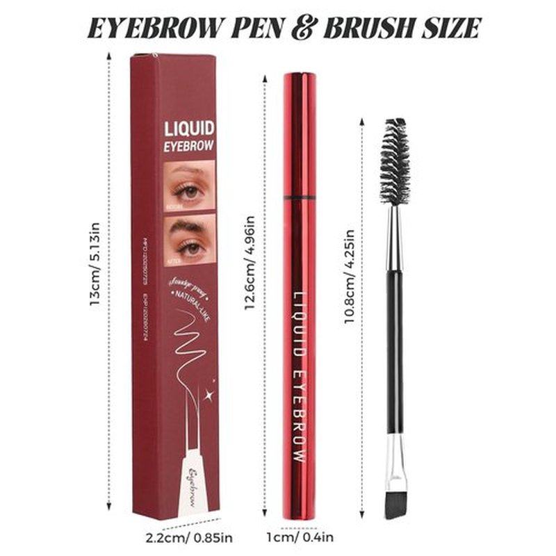 Skiennix Microblading Eyebrow Pencils - Waterproof, Long-Lasting & Highly Pigmented | Dark Brown, 2-Pack