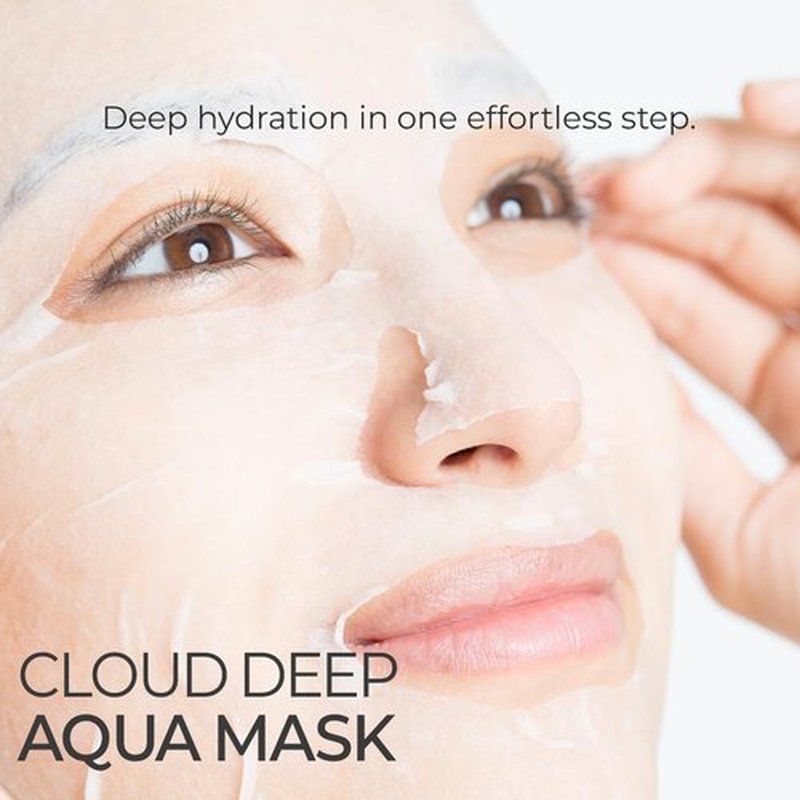 Cloud Deep Aqua Facial Mask - 10 Sheets | Korean Hydrating Face Sheet Mask for Daily Moisturizing