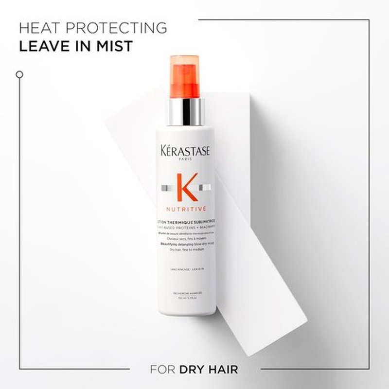 KERASTASE Nutritive Heat Protecting Spray - Nourishing Heat Protectant for Fine to Medium Dry Hair | 5.1 Fl Oz