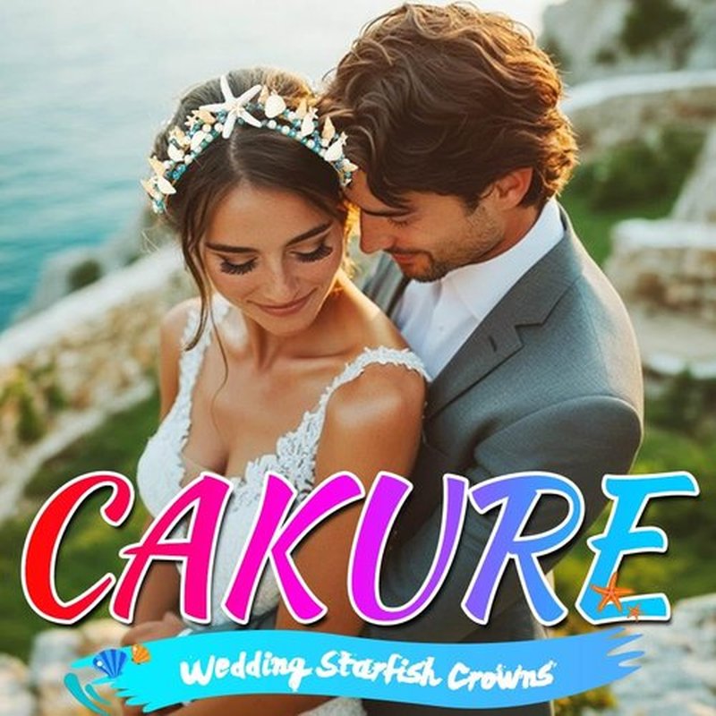 CAKURE Sea Star Crown Headband Boho Starfish Tiaras Beach Wedding Crowns Headpiece Sea Shell Headbands Pearl Beach Wedding Hair Accessories for Women