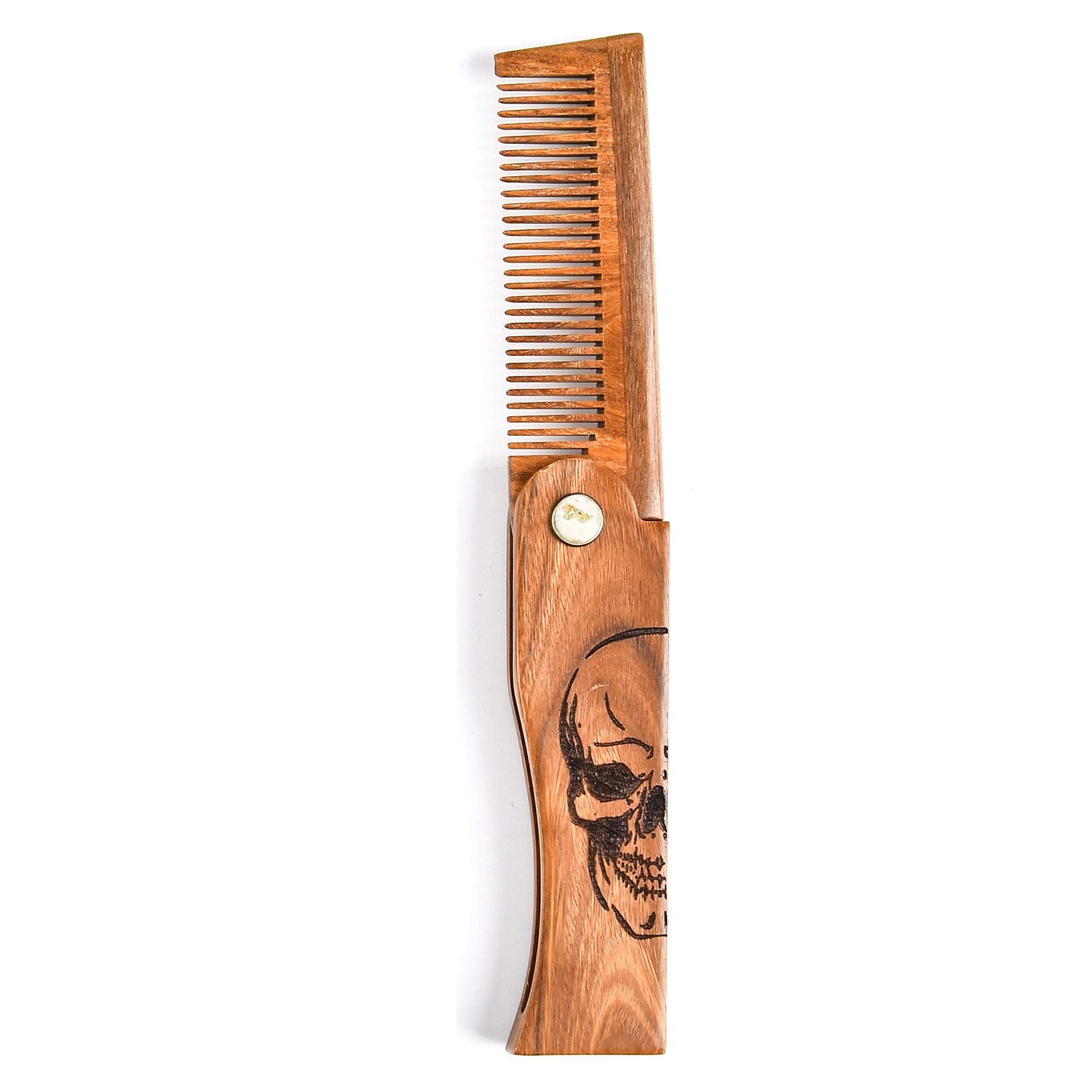 Menesia Folding Wooden Beard Comb for Men