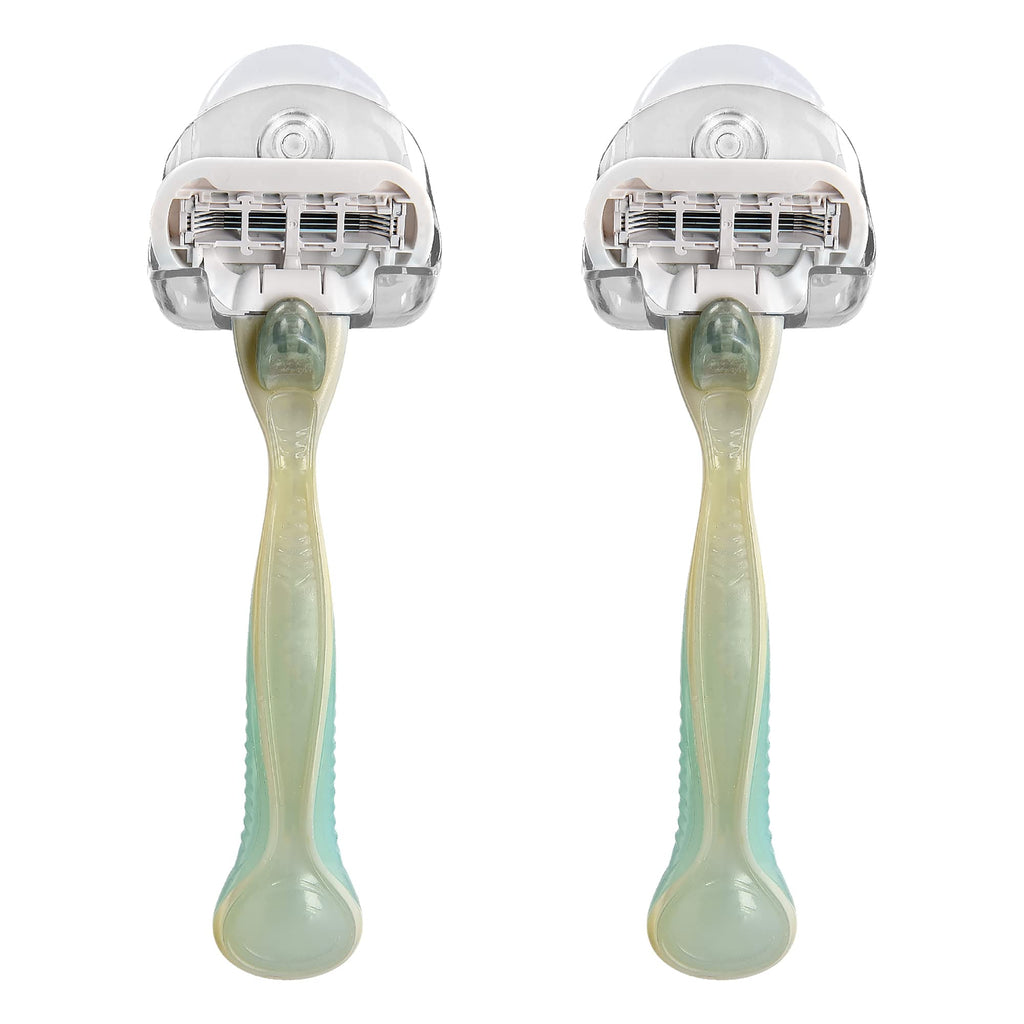 kwmobile 2X Razor Holder with Suction Cup - Self-Adhesive Shaver Wall Mount - Bathroom Organizer for Glass and Tiles - Transparent