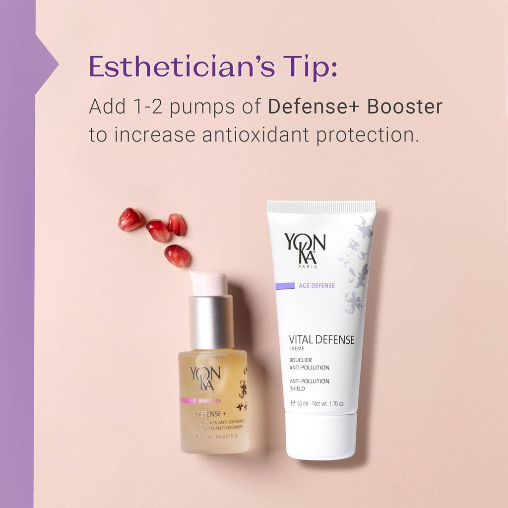 Yonka Paris Vital Defense Day Cream - Pollution Protection Vitamin C Moisturizer | All Skin Types, 84% Natural