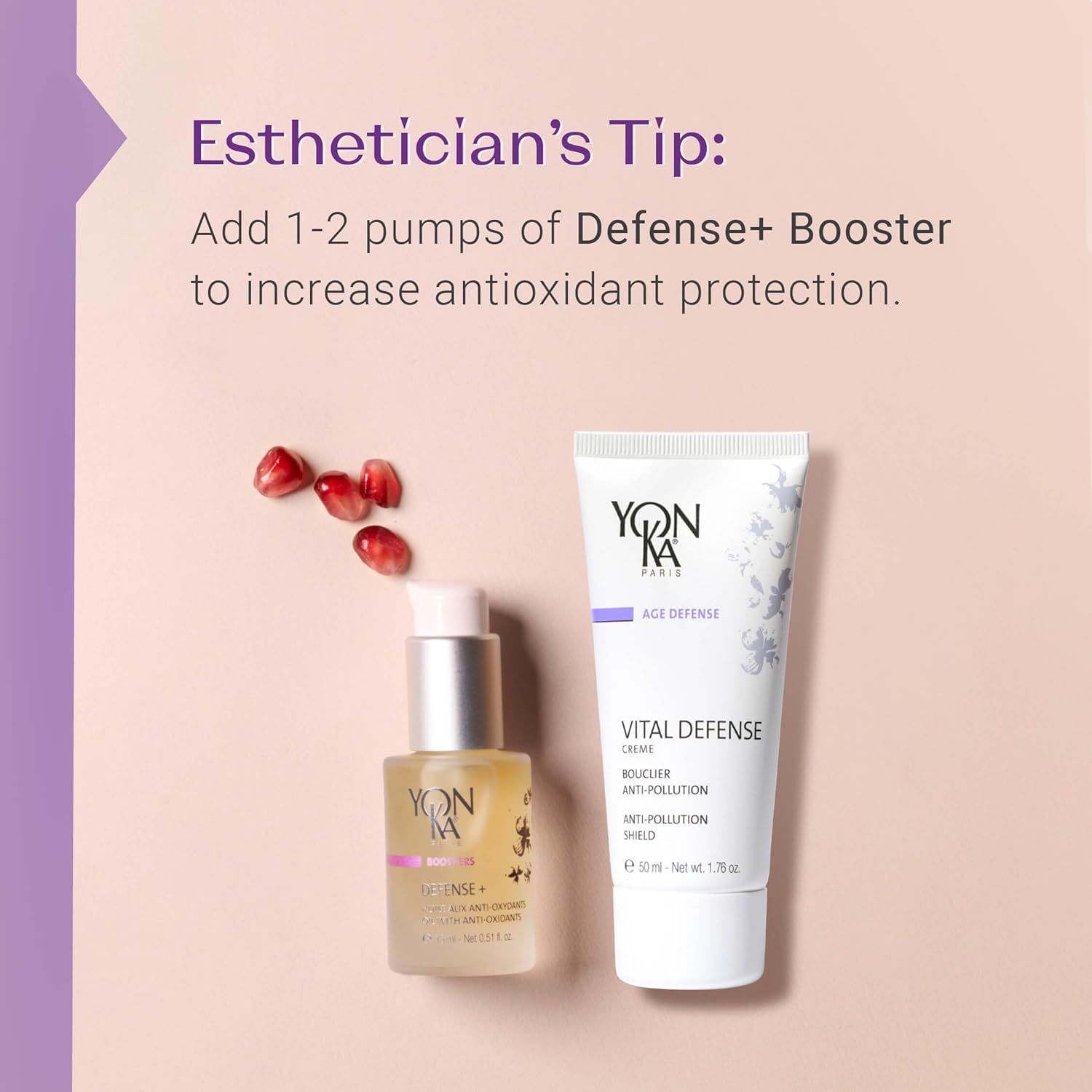 Yonka Paris Vital Defense Day Cream - Pollution Protection Vitamin C Moisturizer | All Skin Types, 84% Natural