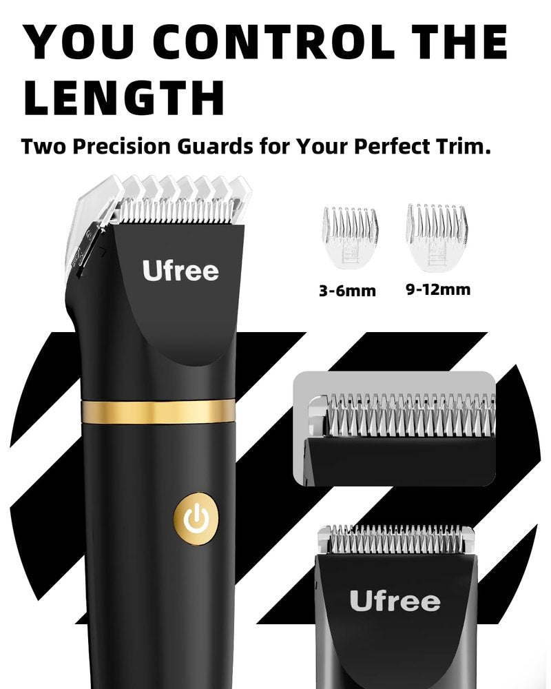 Ufree Bikini Trimmer - Rechargeable Electric Razor for Women | IPX7 Waterproof, Black