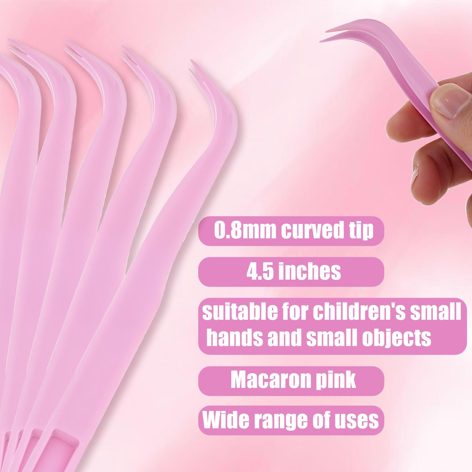InnoHHustle 12 Pack Plastic Tweezers for Crafts 4.5 in Long Bent Tweezers Bulk Picking and Placing Crafts Beads Tweezers for Crafting DIY Bead Jewelry Making