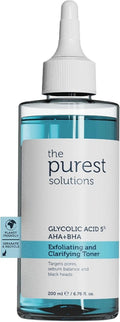 Purest Solutions Exfoliating Toner - Glycolic Acid 5% AHA + BHA for All Skin Types - Vegan & Cruelty-Free (6.76 fl. oz)