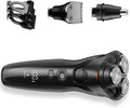 rategist Cordless Electric Razor for Men: 3-in-1 Electric Shavers for Men - IPX7 Waterproof & Precision Blades - Turbo Speed Travel Kit for Beard Nose Sideburns