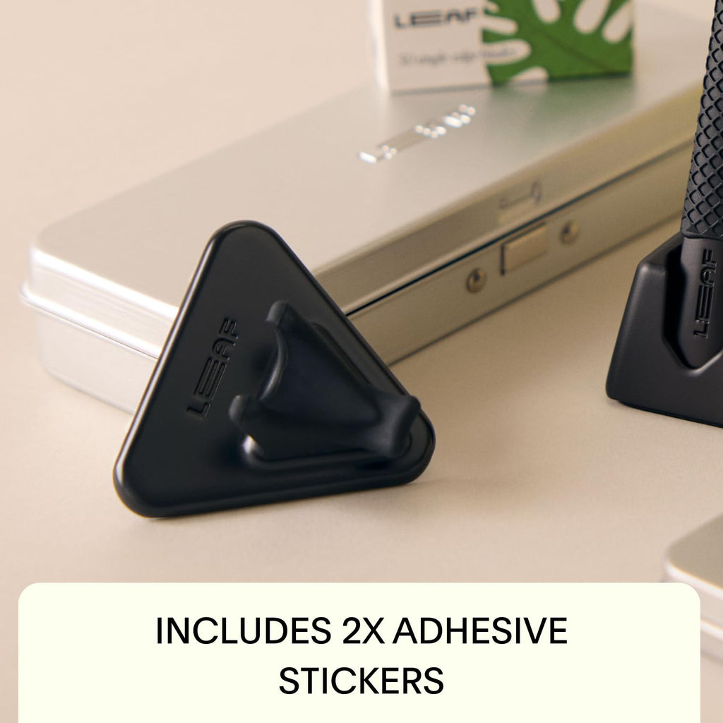 Leaf Shave | Shower Holder, Black - Bathroom Adhesive Razor Wall Hook Compatible Only with The Leaf Razor, Twig Razor, and Thorn Razor