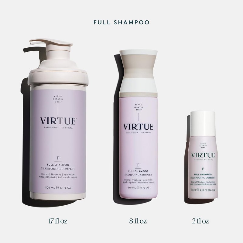Virtue Full Volumizing Shampoo - Sulfate-Free Formula for Thick, Color-Safe Hair Care