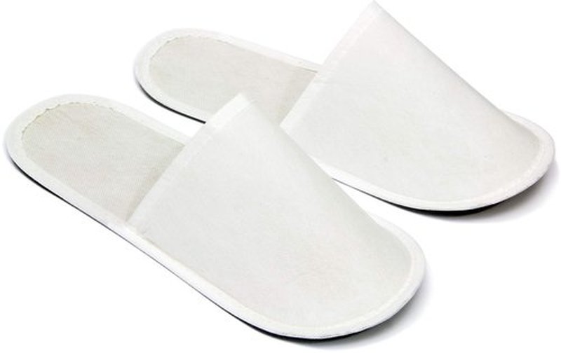 CHOCHILI 10 Pairs Fabric Packed Economy Disposable Hotel Slippers for Airbnb Spa Salon Party Wedding Guests - Fits up to Adult US Men Size 10 & Women Size 11, White