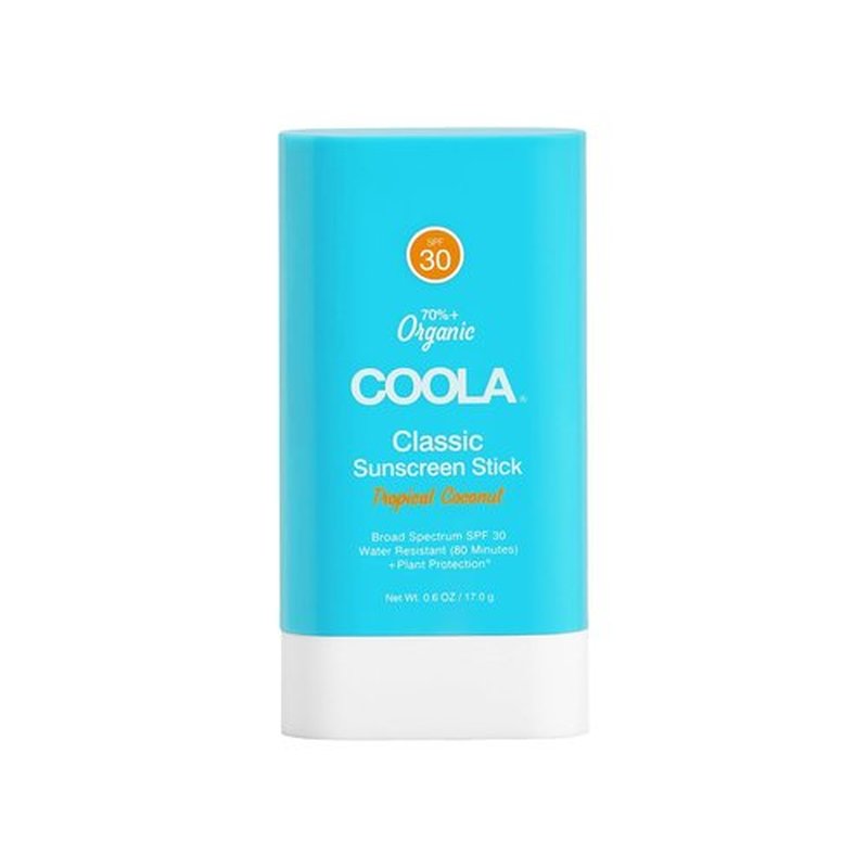 COOLA Organic Face Sunscreen SPF 30 - Vegan Tropical Coconut Lotion Stick for Daily Protection, 0.15 Oz