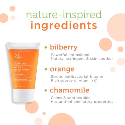 Earth Science Apricot Exfoliating Facial Scrub - Gentle Formula for All Skin Types | 3 Pack, 4 oz.