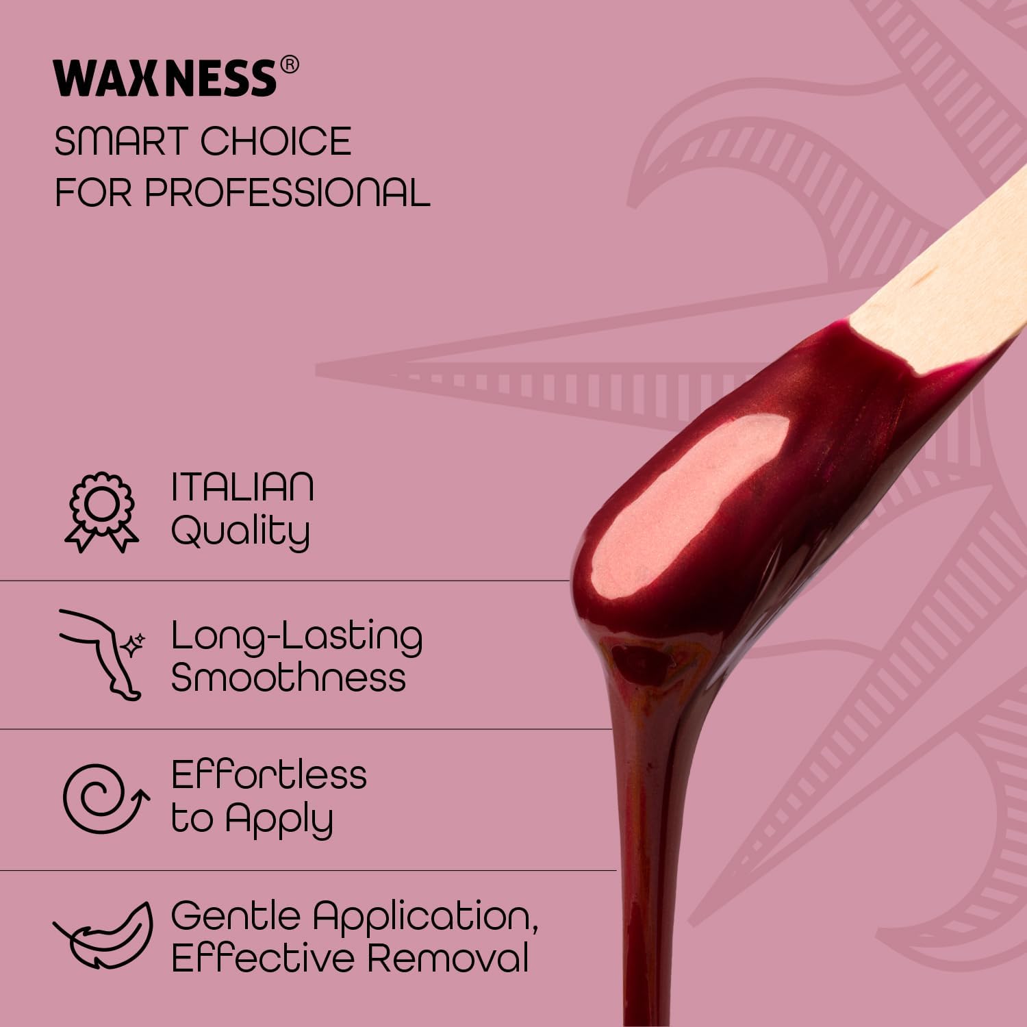 Waxness Italian Velvet Hard Wax Beads Small Bag Size 3.5 oz / 100 g – Multidirectional Formula for Full Body and Large Areas Professional Use – Made in Italy