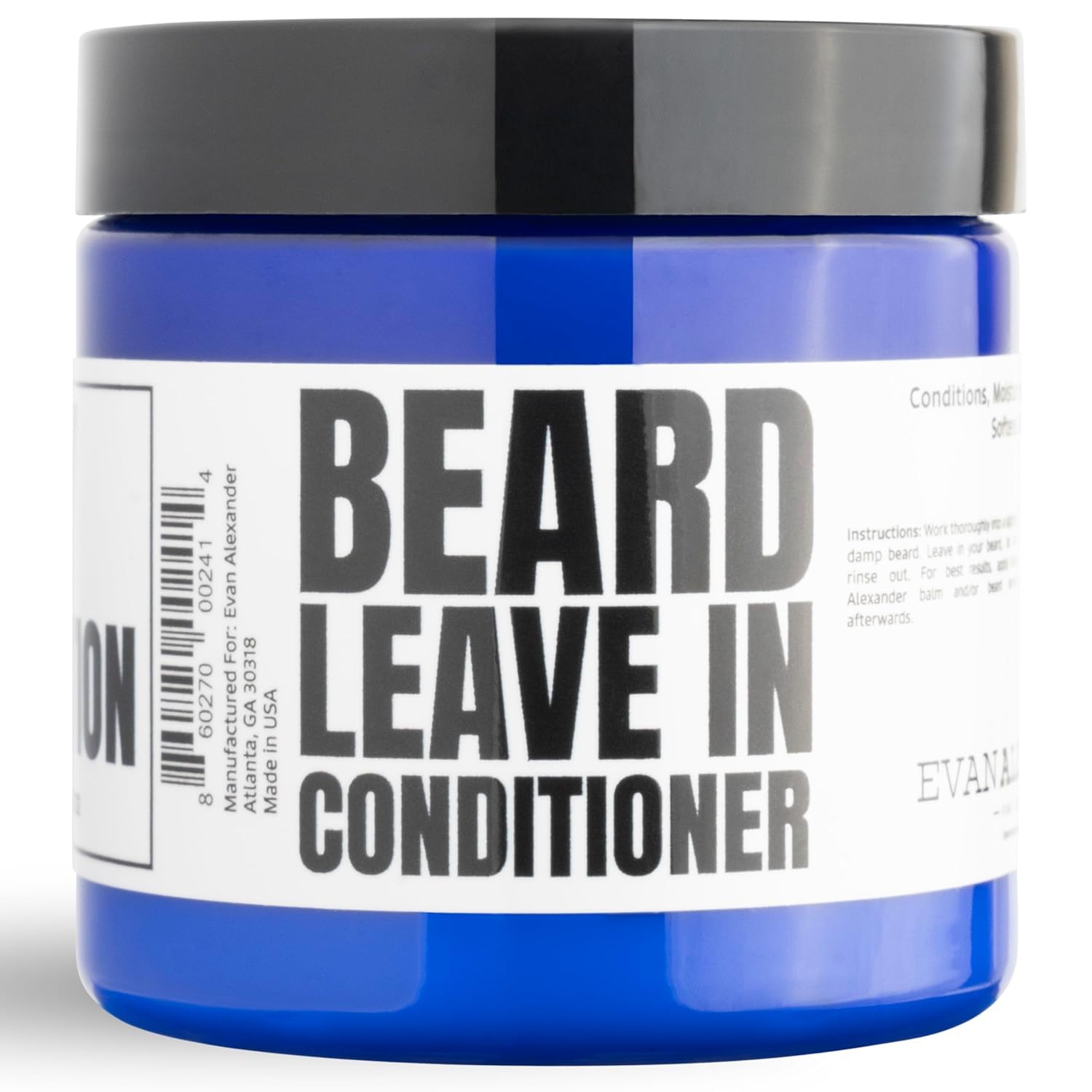 Evan Alexander Fine Grooming MY Hydration Beard Leave-In Conditioner for Men - 4 oz, Hydrates, Softens, Eliminates Dryness, Tames Frizz, Promotes Healthy Beard Growth
