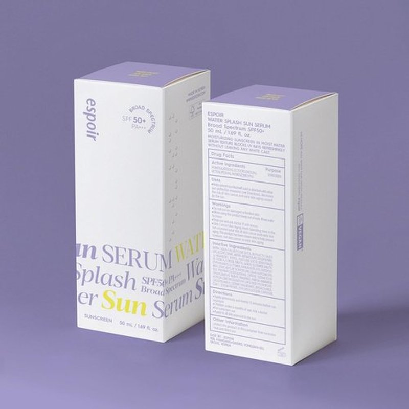 espoir Water Splash Sun Serum SPF50+ PA+++│3,000ppm Caffeine for Reducing Puffiness & Enhancing Skin Elasticity, Non-Oily Hydrating Sunscreen for Daily use, Easy-to-Use, Vegan, 1.69 Fl Oz.