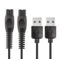 Qjin USB-A Charging Cable for Philips Norelco 2400, 3600 & MG5910 MG7910 MG7975 MG9510 MG9522 MG9575 - OneBlade QP1424 QP2724 QP2834 QP4530 QP6542 Trimmer & Shaver - 5V USB Charger Cord - 2 Pcs