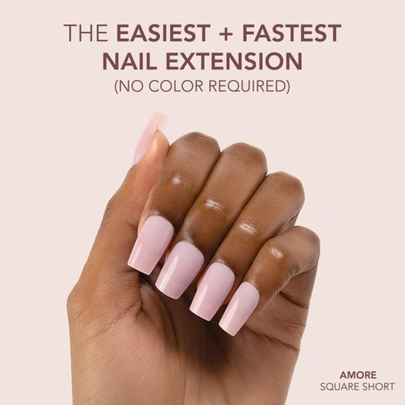 Kiara Sky Short Square Cover Gelly Tips | Soak Off Pre-Shaped Soft Gel Nail Extensions | Amore