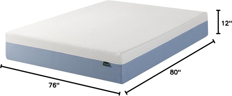 Zinus 12 Inch King Cooling Memory Foam Mattress - Fiberglass Free, Medium Feel, Breathable Design