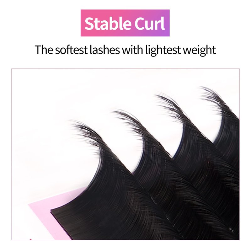 VEYES INC Classic Volume Lash Extensions 0.03-0.20 J/B/L/C/CC/D/DD Curl 5-25mm Mixed & Single Length Tray, Premium Silk Eyelashes, Professional Supplies for Lash Techs(Matte Black 0.05 CC 8-16mm)