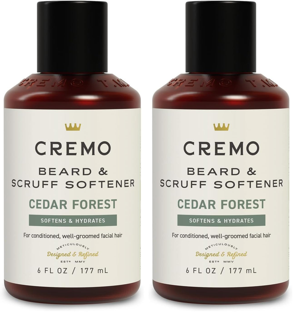 Cremo Cedar Forest Beard & Scruff Softener,Softens and Conditions Coarse Facial Hair of all Lengths in Just 30 Seconds,6 Fluid Ounce,(Pack of 2)