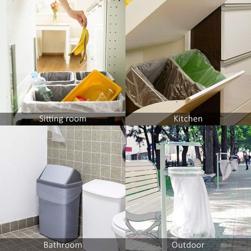 Teivio 13 Gallon Tall Kitchen Trash Bags - 60 Count Clear Garbage Bin Liners for Home & Office