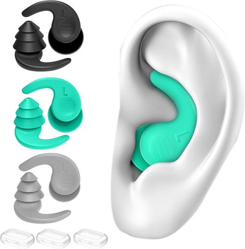 Skiennix Swimming Ear Plugs - Waterproof Reusable Silicone for Adults & Teens | 3 Pairs for Surfing, Snorkeling, Showering