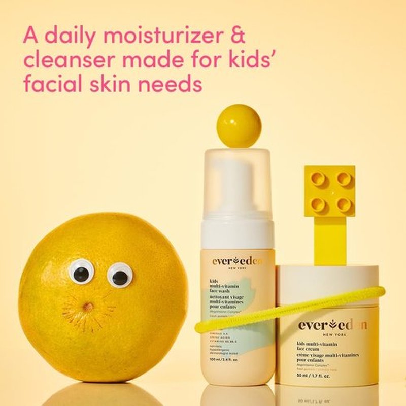 Evereden Kids Travel Essentials Set: Clean & Vegan 5-Piece Skin Care Travel Set for Kids | Body Wash, Lotion, Face Wash, Cream, 2-in-1 Shampoo & Conditioner | TSA-approved | Travel Size Toiletries