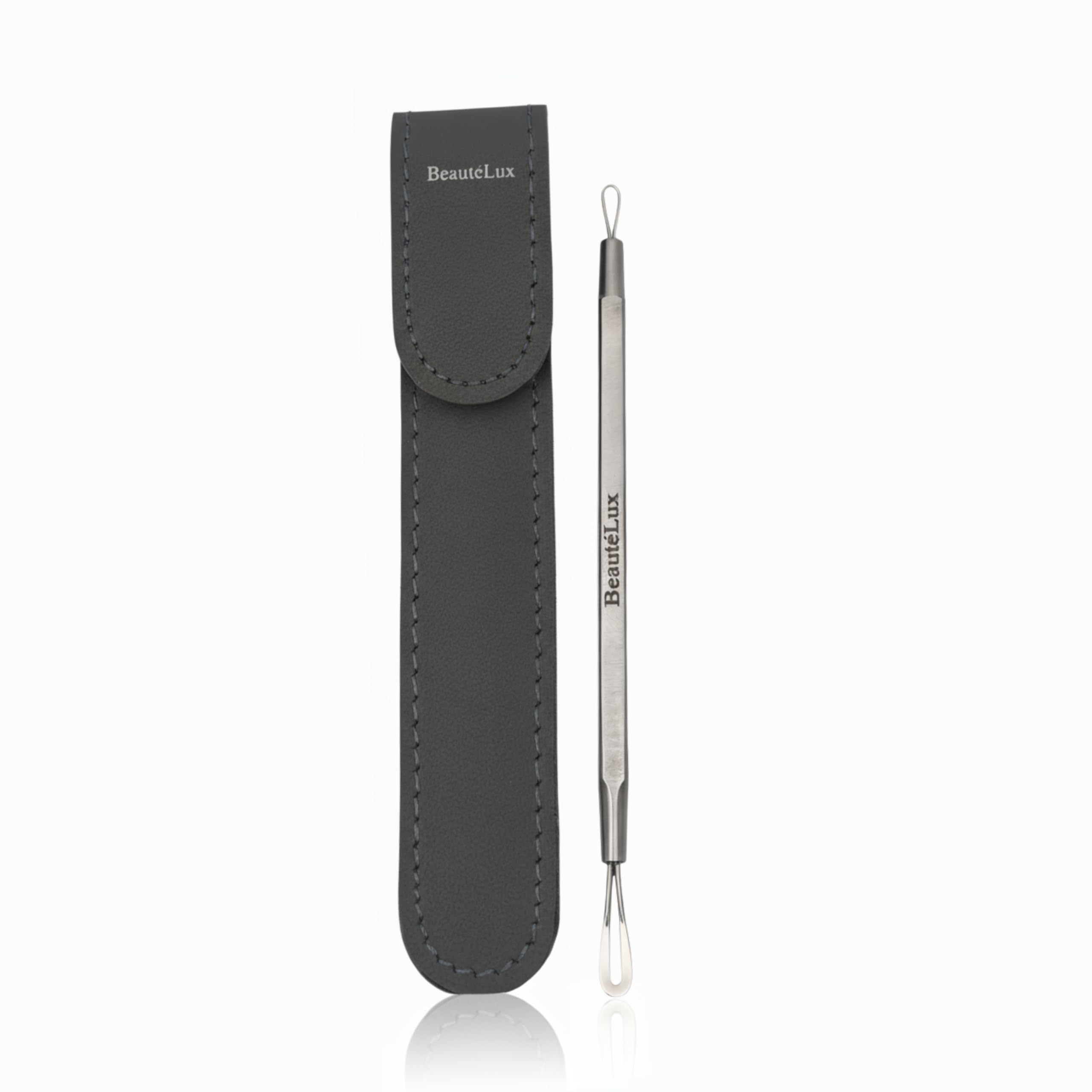 BeautéLux 2-in-1 Blackhead Removal Tool, Stainless Steel Acne Extractor, Blackhead & Whitehead Remover for Face/Nose, Dual-Loop Pimple Extractor, Skin Blemish Tool