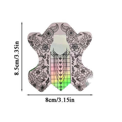FingerAngel 500Pcs Nail Tips Laser Nail Forms Gel Polish Extension Forms Acrylic Tips Nail Art Decoration DIY Nail Gel Curl