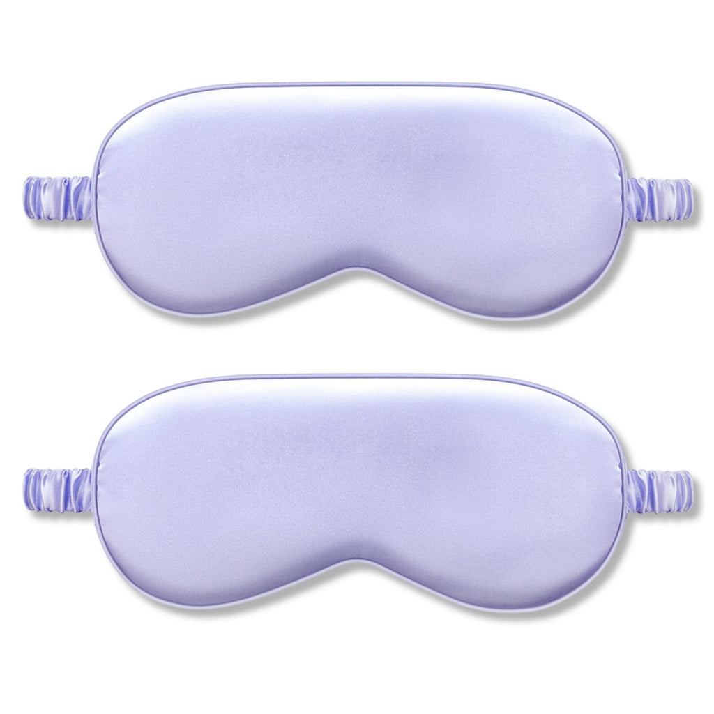 2Pack Silk Sleep Mask,IEKEODI Eye Mask for Sleeping,Elastic Blackout Eye Mask & Blindfold for Full Night's Sleep,Travel and Nap(Purple)