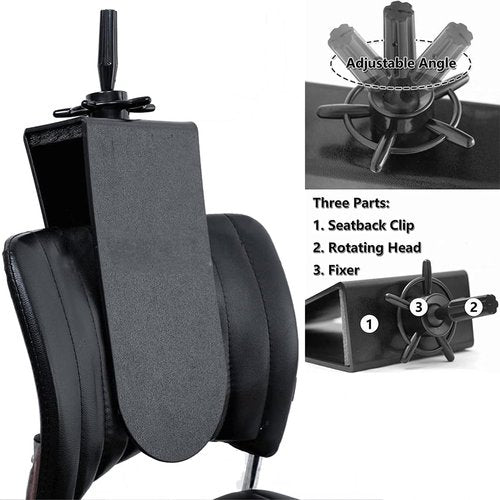 hairyhme 2 PCS Chair Mannequin Head Clamp Stand with Clip for Wigs and Trainning Head Sturdy and Durable Adjustable Wig Head Stand Holder for Cosmetology Hairdressing Seat Back Clamp