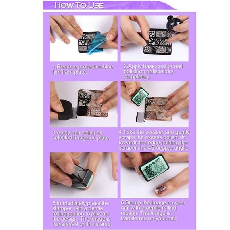 BeautyLeader 20Pcs Mix Designs Nail Plates +1 Pcs Nail Art Stamper + 1 Scraper Image Stamp Stamping Plates Manicure Template Nail Art Tools (A036-55)