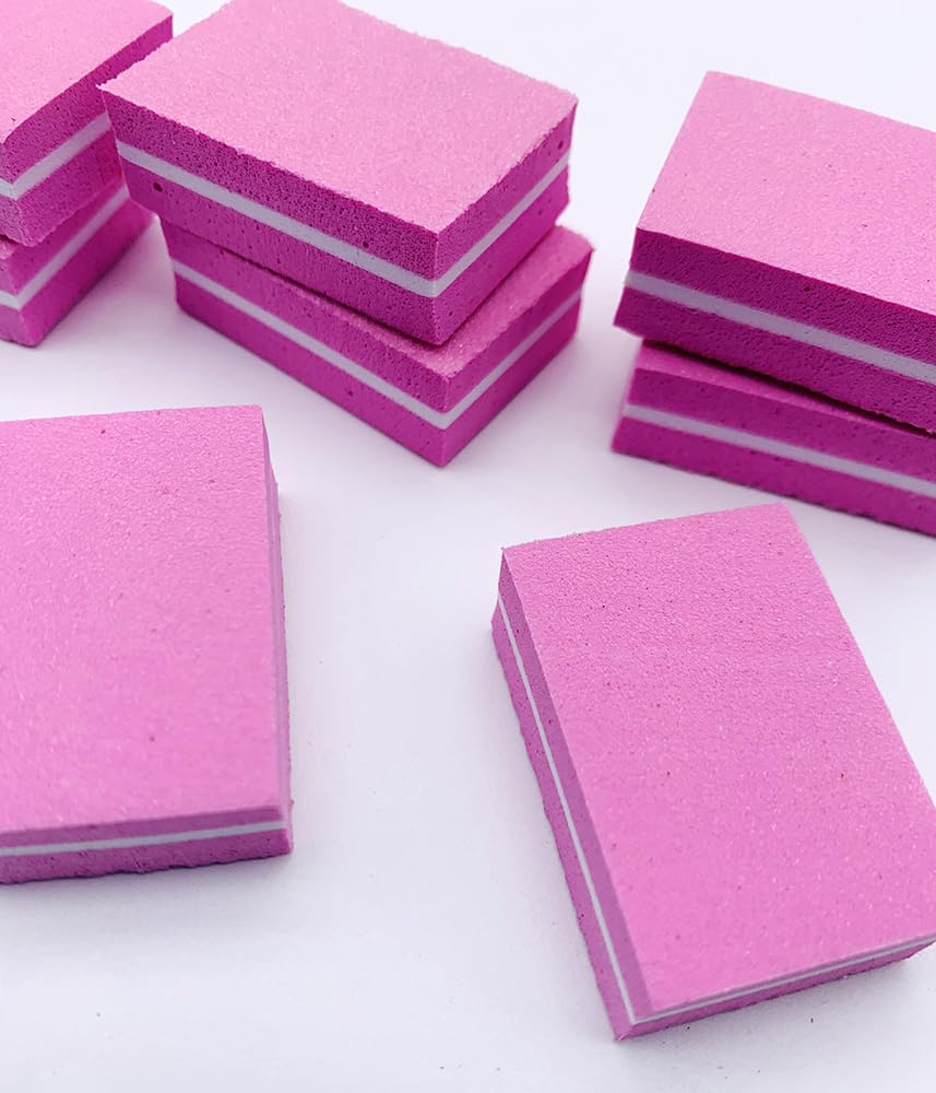 100 Set Press On Nail Tool Kit, Including 100pcs Mini Nail Buffer, 100pcs Nail File, 100pcs Nail Stick, 100pcs OPP Bag, Disposable Manicure Kit for Nail Salon Home