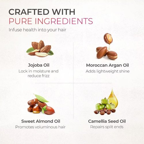 TYMO Weightless Hair Oil - Organic Nourishing Treatment for Shine & Smoothness | Vegan Serum for Dry, Damaged Hair, 2.7 Fl Oz