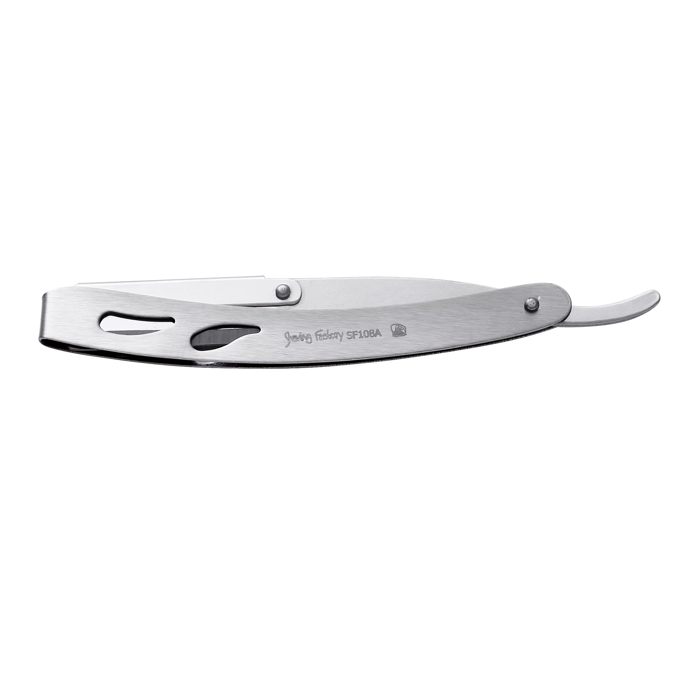 the shave factory Straight Edge Razor Kit - with Single | Stainless Steel razors for men from (Matte / 200 Derby Premium Blades)