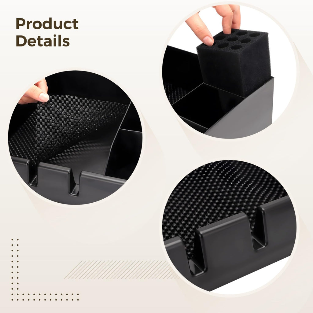 Skdqiee Hair Clipper Organizer Case, Multifunctional Barber Tray for Salon, Ideal for Storing Clippers, Scissors, Combs, and Other Tools, Non-Slip ABS Plastic Design